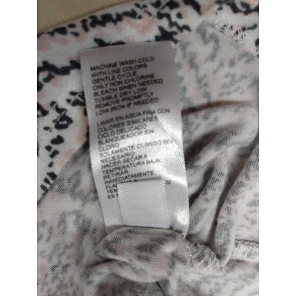 Midnight White Gray Light Pink Zebra print XXL T-shirt with front pocket Women's - Picture 12 of 12